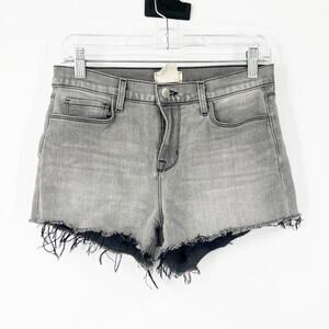 L’Agence Gray Raw Hem Denim Shorts